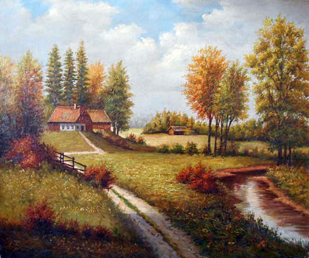 1135-T2 | 50cm x 61cm | maison rural 